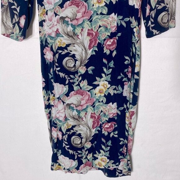 Vintage Honey Fashions Romantic Floral Cottagecore Dress With Lace Collar - Picture 12 of 13